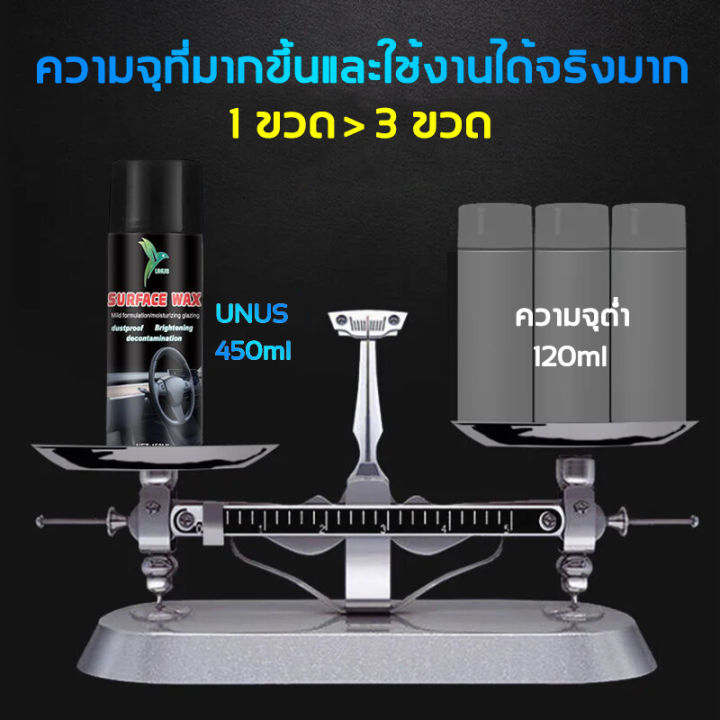 รถเก่า-10-ปีเปลี่ยนเป็นรถใหม่-unus-450mlน้ำยาเคลือบเงา-บํารุงรักษาภายในป้องกันแบคทีเรียการกําจัดกลิ่นป้องกันการแตกร้าวและการต่อต้านริ้วรอย-น้ำยาเช็ดรถ-เคลือบเงารถ-น้ำยาทายางดำ-น้ำยาเช็ดพลาสติกรถ-น้ำยา