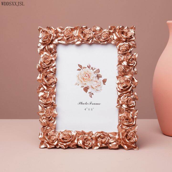 cw-wddsxxjsl-european-style-rose-embossed-photo-frame-ornaments-gold-creative-office-bedside-home-decoration