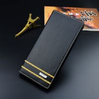 Men Soft Leather Wallets Male Long Money Clip Simple Coin Purse Multi Card Casual Cell Phone Pocket Card Bags carteras de hombre