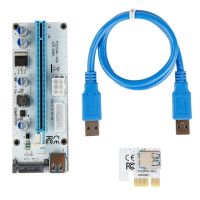 008 Pci-e 1x ด่วนไปยัง16x สายพ่วง Usb3.0ไรเซอร์การ์ดสำหรับเครื่องขุดแร่ Pci-e Sata 4pin 6pin อะแดปเตอร์ Sata Ghmy