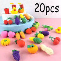 20pcs New Fashion Eraser Simulation Food VegetableCake Tool Eraser Set Office&amp;Study Rubber Special children Gifts