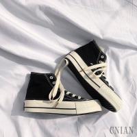 COD SDFERTGRTYTYUYU Canvas shoes thick-soled high-top female students Korean version 35-40