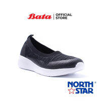 Bata บาจา ยี่ห้อ North Star รองเท้าผ้าใบ รองเท้ากีฬาใส่ออกกำลังกาย สนีคเคอร์แบบสวม เนื้อผ้ายางยืด ทันสมัย สำหรับผู้หญิง รุ่น Roxetta สีดำ 5596127