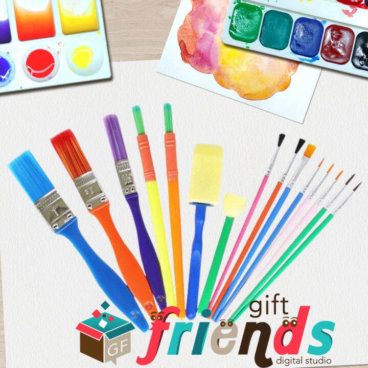 15 Pcs Children Art Paint Brush Set Kids Painting Tool Starter Kit for