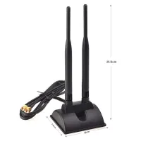 5G Dual Band WiFi Antenna High Gain 6DBi Omni Directional RP-SMA Plug Connector with Magnetic Base for Wireless Router wifi card