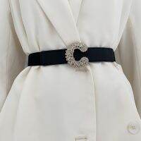 【cw】 FashionWomen ElasticMetalBuckle WaistLuxury Designer Decoration With Skirt CorsetCoat Waistband ！