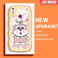 เคส JIUMOO สำหรับ Realme 3 Pro เคส3i Realme ลายโดราเอมอนสีชมพูน่ารักขอบครีมสีสันสดใสปลอกซิลิโคนนิ่มกันกระแทกเคสโทรศัพท์แบบใสเคสโปร่งใสป้องกันเลนส์กล้อง