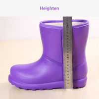 Winter Warm Waterproof Women Fur Boots High Heel Fashion Solid Ladies Rain Platform Shoes EVA Girls Ankle Snow Boots Black