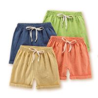 2022 Teenage Shorts Boy Girl 2 4 6 8 10 12 Y Linen Blue Black Short Pants Kids Boys Cotton Sport Beach Shorts Children Clothing