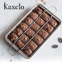 Kaxcio มืออาชีพ bakeware ช็อคโกแลตเค้กแม่พิมพ์ 18 ช่องเหล็กคาร์บอนไม่ติดตาราง L attice เครื่องมืออบทำความสะอาดง่ายบราวนี่ถาดอบ