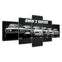 Canvas Printed Poster Home Decor 5 Pieces HD Bmw M3 M5 White Sport Car Paintings Wall Art Pictures Living Room Modular Framed