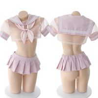 Sexy Lingerie See Through Student Cosplay Anime School JK Uniform Kawaii Clothing Sailor Moon Harajuku Japanese Sex Skirt Set