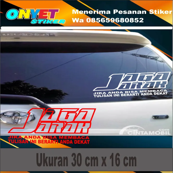 Stiker Kaca Mobil Belakang Jaga Jarak Keren Lazada Indonesia