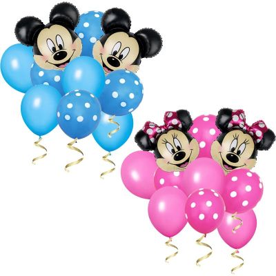 1 Set 24 inch Aluminum Foil Balloon Disney Minnie Mickey Mouse Wedding Birthday Party Decorations Helium Globos Baby Shower Artificial Flowers  Plants