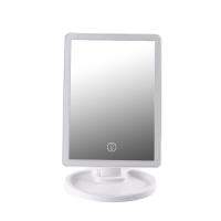 LED Light Makeup Mirror USB Charging Rotatiation Vanity Mirror Contact Dimmer Table Mirrors for Tabletop Bathroom