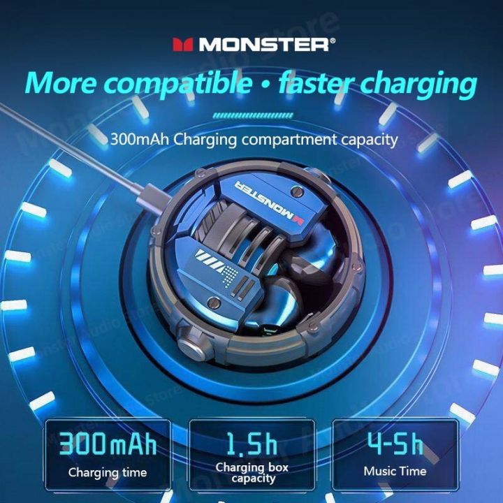 monster-xkt10-bluetooth-earphones-wireless-headphones-gamer-headset-waterproof-tws-noise-reduction-with-microphone-sports-earbud