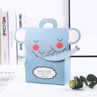 10pcs Animals Elephant Candy Bags Dragee Gift Bag with Handle Jungle Safari Gift Box Cookie Packing Birthday Party Favors Decor