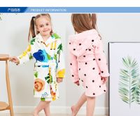 Child Boy Girls Pajamas Night Gown Childrens Robe Flannel Baby Bathrobe Long Sleeve Hooded Kids Bath Robe Lovely Cartoon Animal