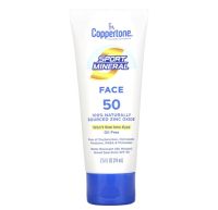 Coppertone, Sport Mineral, Sunscreen Lotion, Face, SPF 50, Oil Free, 2.5 fl oz (74 ml)