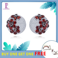 Silver 925 original natural garnet clip earrings Genuine Design Women Lovely Style Jewelry Gifts Birthday New Years