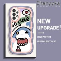 Chenyyka เคสสำหรับ Samsung Galaxy A13 A13 5G A04s เคสการ์ตูนน่ารักรูปแบบฉลามใหม่ สีขอบนุ่มกันกระแทกแบบใสเคสมือถือโปร่งใสลายกล้องถ่ายรูปปลอกซิลิกาเจลป้องกัน