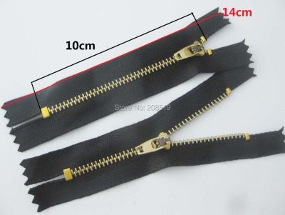 ♛℗✕ 10cm 100 bronze zippers 3 black fabric close end metal zipper 20pcs jeans/bag short zippers sewing suppliers