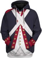 LILLIWEEN Historical Hoodie Revolutionary War Uniform Costume 3D Printed Sweatshirt Army Jacket for Men Women