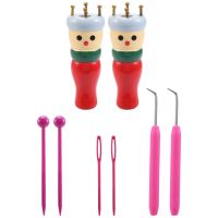 French Knitter Tool 2 Pack, Wooden Knitting Set Spool Knitting Doll Knitting Loom Toy for Making Bracelets, Etc