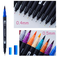 2460100132สีแปรงปากกาสีน้ำปากกา FineLiner Dual Tip Art Markers ปากกาสำหรับวาดภาพวาดการประดิษฐ์ตัวอักษร Art Supplies