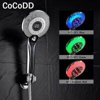 Led Shower Head Bathroom Digital Temperature Control 3 Spraying Mode Shower High Pressure Water Saving Showerhead Accessories Showerheads