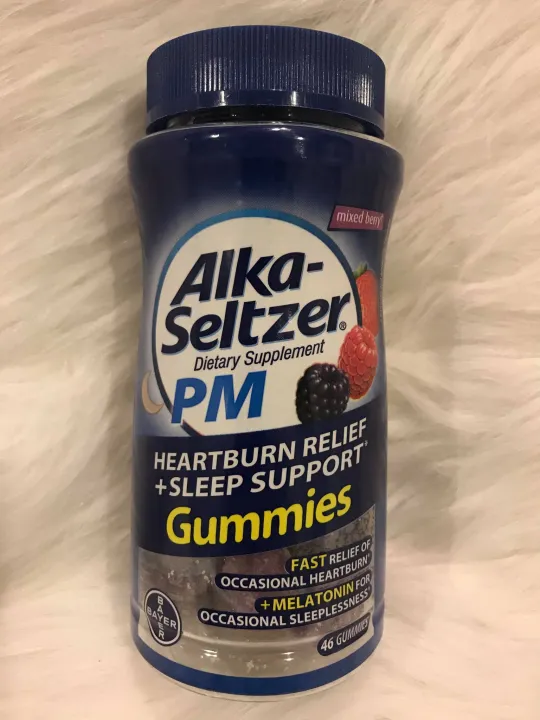 Alka Seltzer PM Heartburn Relief and Sleep Support Gummies, Mixed Berry ...