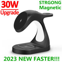 30W 4 In 1 Magnetic Wireless Charger Stand สำหรับ 14 13 12 Pro Max Fast Charging Station สำหรับ 7 6