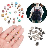 10/20pcs 6mm Mini Mushroom Spikes Buttons Metal Heart Buckle Rivet DIY Doll Belt Buckles Bag Shoes Clothes Sewing Accessory