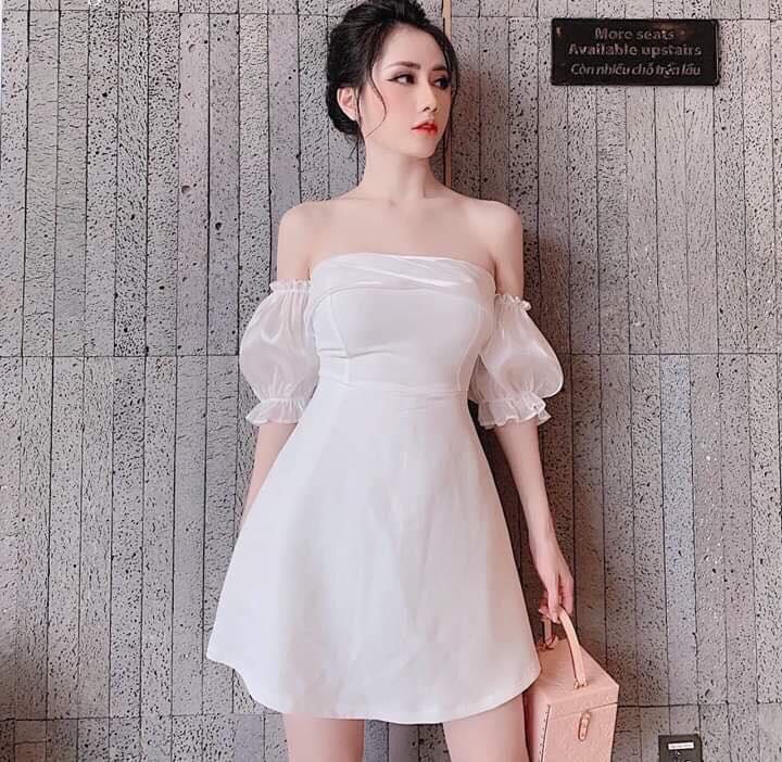 HCM][Mẫu Mới] Đầm Nữ Cúp Ngực Umi Phối Tay Phi Bóng Colors Fashion Màu