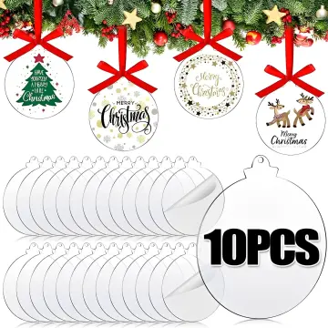 24Pcs/set DIY Blank Christmas Acrylic Ornaments Transparent Round