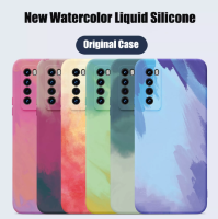 Casing Watercolor Square Silicone Casing iPhone 12 11 Pro Max 6 6S 7 8 Plus X XS Max XR TPU Ins Lens Protection Straight Edge Soft Matte Case yoj4