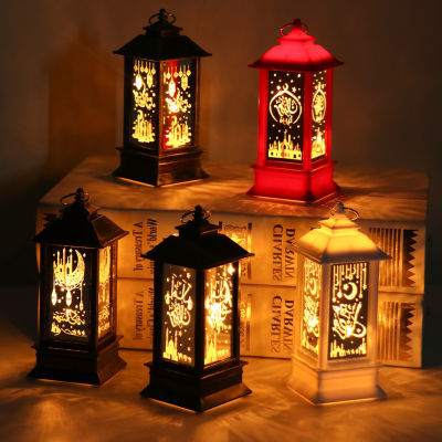 Ramadan Lantern โคมไฟ EID Mubarak ไฟ LED เครื่องประดับมุสลิมอุปกรณ์แขวนตกแต่งงานปาร์ตีี้