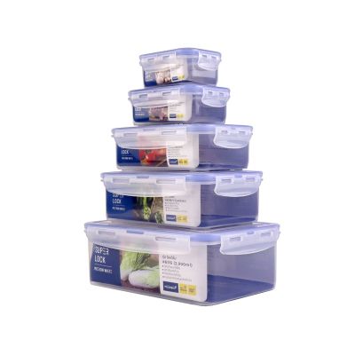 Super Lock กล่องถนอมอาหาร กล่องใส่อาหาร กล่องใส่วัตถุดิบ กล่องรักษาความสดของอาหาร กล่องถนอมวัตถุดิบ เซต 10 ชิ้น (5 กล่อง)