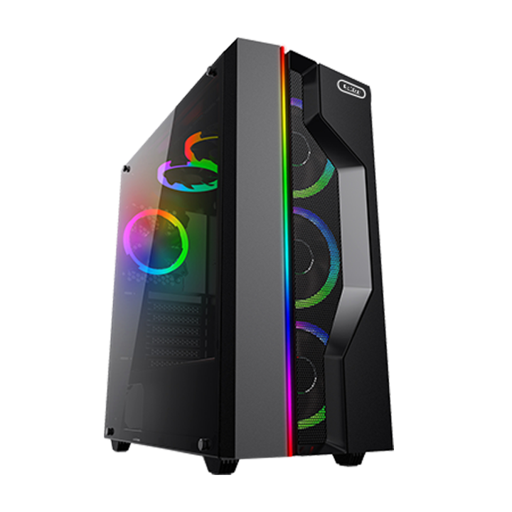 pccooler-le300-case-ledstrip-w-ofan-w-opsu-black-คอมพิวเตอร์เคส-สีดำ-ของแท้-ประกันศูนย์-1ปี