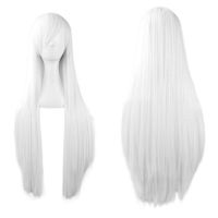 80cm Long Straight Lady Synthetic Hair Wig Heat Resistant Anime Cosplay Wig Peruca