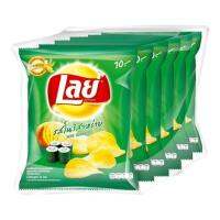 เลย์ มันฝรั่งทอดกรอบ โนริสาหร่าย 27 กรัม แพ็ค 6/Lays Rock Sliced ​​Potato Chips BBQ flavor 50 grams, pack of 6