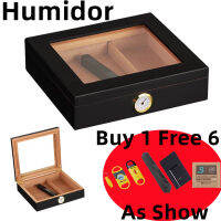 Free Ciggar 3pcs Cutter/Holder/Humidifier/69% Moisturizing Bag Cedar Wood Cigaar Case Travel Ciger Humidor Box Accessories