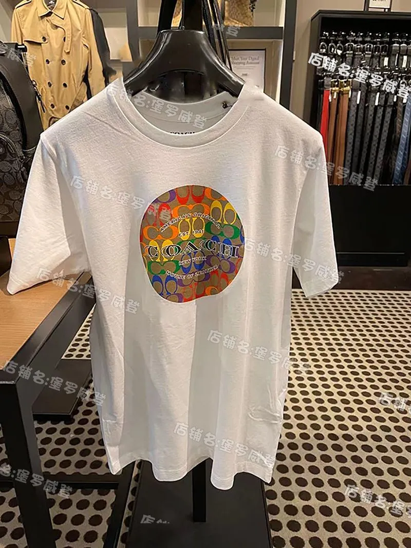 Label + Tag] Original premium edition COACH Europe 2022 new rainbow printed  T-shirt department quality shirt male and female with the same style light  luxury short sleeve couples T-shirt | Lazada PH