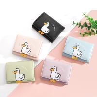 New Women Wallet Cute Luck Duck Short Wallet Leather Small Purse Girls Money Bag Card Holder Ladies Female Hasp 2023 Fashion