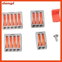 DANGL 115Pcs 2 3 4 5พอร์ต รวมขั้วต่อไฟฟ้า สารหน่วงไฟ สีส้มสีส้ม ก้าน-น๊อต พร้อมเคส ชุดรวม สายไฟแข็งและควั่น