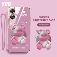 เคสโทรศัพท์ YBD สำหรับ A17 OPPO A17K Reno 8T 4G 5G A78 5G A1 Pro A1 5G 2023 5G Realme C33 C55 เคสโทรศัพท์หมีรุนแรงลายการ์ตูนไล่ระดับสีนิ่มโปร่งใสพร้อมเลนส์คลุมทั้งหมดกรอบป้องกันกล้อง