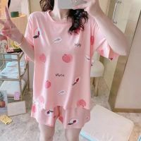 RssPYJAMAS CARTOON SET BAJU TIDUR WANITA LENGAN PENDEK SELUAR PENDEK PAJAMAS