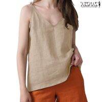 COD DSFDGDFFGHH ZANZEA Women Summer Casual Solid Breathable Vest Tank Sleepwear Pajamas Blouse