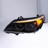 ไฟไฟหน้ารถมอเตอร์ไซค์แบบ LED รถยนต์2003-2010สำหรับ BMW 5 Series E60 Angel Eye Streamer แบบไดนามิกประกอบชุดไฟหน้ารถจักรยาน DRL ตัดหมอก