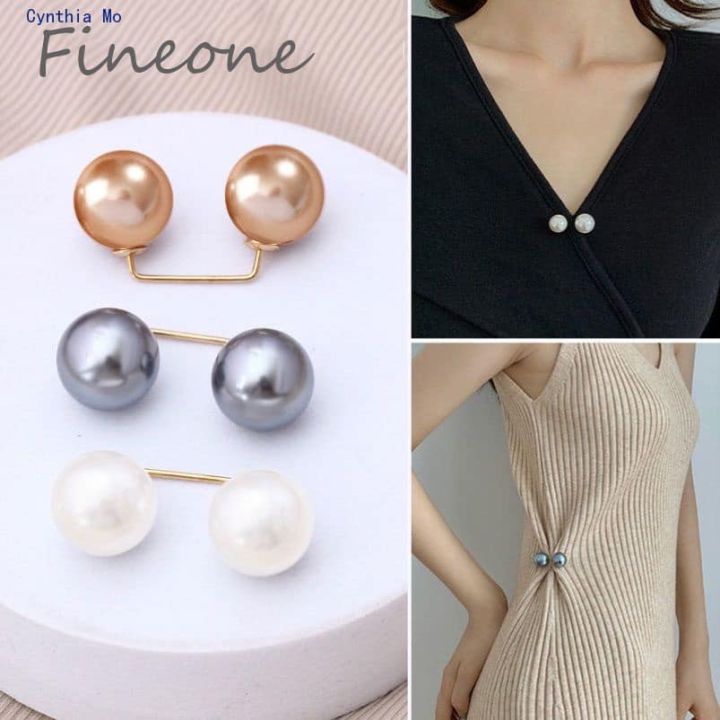 Sweater Shawl Clips Faux Pearl Brooch Pins Clothing Dress Pants Skirt Waist Decorative Collar Safety Pins For Women,Frock,Jersey